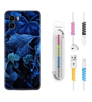 Vivo Y15S Y32 Y33S Y51 Y53S Kılıf Kablo Koruma Spiral Silikon Blue Foid 1628