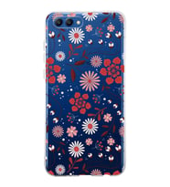 Huawei Honor View 20 Uyumlu Kapak Flowers Tasarımlı Şeffaf Silikon Kılıf