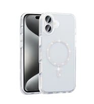 Apple iPhone 16 Plus Kılıf Taşlı Tasarım M-safe Şarj Özellikli Zore Koment Silikon Kapak