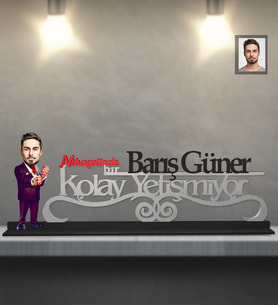 Kişiye Özel Kabadayı Karikatürlü  Kolay Yetişmiyor Ahşap Biblo Bay-1
