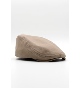 Erkek Düz Pamuklu Mocha Flat Cap Kasket (Kahverengi Açık)