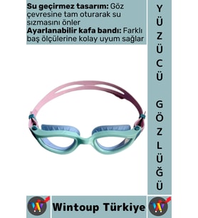 #Gözlük Konforlu Silikon Su Sızdırmaz Buğu Önleyici Çok Şık Ayarlanabilir Deniz Havuz Yüzücü Gözlüğü