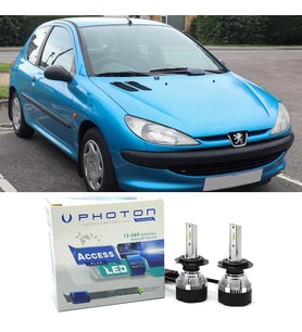 Peugeot 206 Led Xenon Uzun + Kısa Far Ampulü H4 Access Yeni Seri Beyaz 1998-2003