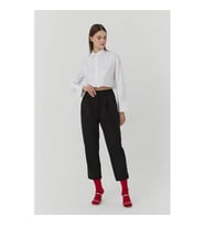 Quzu Beli Lastikli Siyah Kadın Pantolon 71154