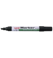 Uni Marker Kesik Uçlu Kalem Siyah Markör - 3 adet