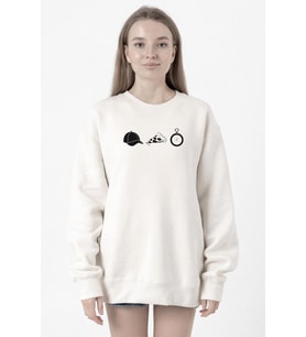 The Walking Dead Glenn Rhee Symbols Beyaz Kadın 2ip Sweatshirt