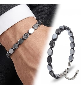 Moncuk Design Zirkon Taşlı Ayarlanabilir Hematit Çelik Bileklik 33512B16D1