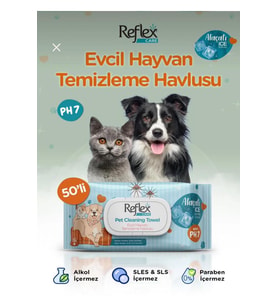 REFLEX CARE EVCİL HAYVANLAR İÇİN ÇOK AMAÇLI HİJYENİK TEMİZLEME HAVLUSU 50'Lİ - A