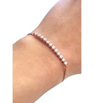 zirkon Taşlı 925ayar Gümüş Rose Tasarım Asansörlü Ayarlanabilir Bileklik