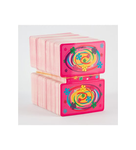 Çiçek Desenli Kolye Kartı (Pembe)