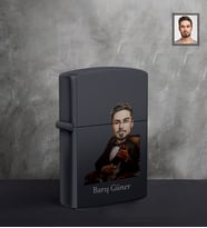 Kişiye Özel Babalar Günü Godfather Baba Karikatürlü UV Siyah Benzinli Çakmak Model-5