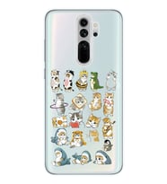 Redmi Note 8 Pro Uyumlu Kediler Tasarımlı Şeffaf Telefon Kılıfı