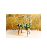 Dokuma Kumaşlı Masif Retro Puf 40cm X 40cm Sarı
