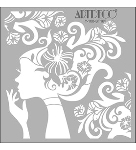 ARTDECO STENCİL 30X30CM  ÇİÇEK KIZ 105