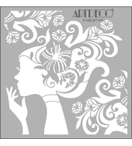 ARTDECO STENCİL 30X30CM  ÇİÇEK KIZ 105