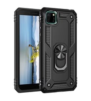 Huawei Y5P Kılıf Yüzüklü Zırh Tank Vega (Siyah)
