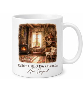 Nostaljik Köy Odası Temalı Kupa Bardak Özel Tasarım Hediye Kupa