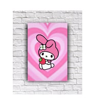 Kuromi Melodi Poster duvar süsü dekor Kapı Süsü Konsept Dekor Ahşap Tablo (19x28 cm)