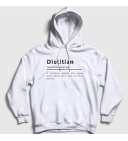 Presmono Unisex Beyaz Dietitian V2 Sağlık Hediye Diyetisyen Kapüşonlu Sweatshirt 521180tt (Beyaz)