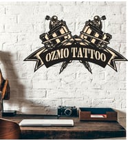 Kişiye Özel Dövmeci Tattoo Temalı Ahşap Duvar Tablo