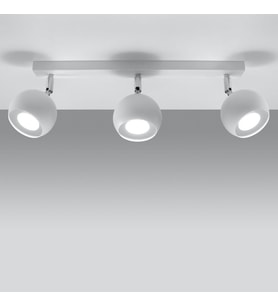 Rsylight Retro Beyaz 180 Derece Hareketli Modern Spor 3 Lü Led spot Avize Beyaz Ampullü