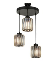 AVONNI AV-65230-3T-BSY Siyah Boyalı Modern Avize E27 Metal Kristal 40cm