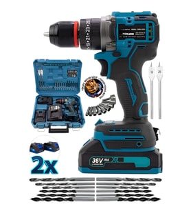 970F Şarjlı Kömürsüz Motor Çelik Mandrenli Matkap 10mm Blue