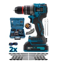 970F Şarjlı Kömürsüz Motor Çelik Mandrenli Matkap 10mm Blue