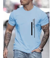 AMOR MAN ÖZEL TASARIM NEW YOK CİTY ŞERİT BASKILI OVERSİZE YENİ TREND ERKEK T-SHIRT (Mavi)