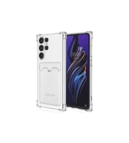 Samsung Galaxy S24 Ultra Kılıf Kart Bölmeli Şeffaf Silikon Kartlıklı