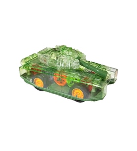 Sürtmeli Şeffaf Işıklı Tank Askeri Araç 15 Cm YEŞİL