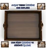 KİŞİSELLEŞTİRİLEBİLİR 1. KALİTE AHŞAP TEPSİ, METAL KULPLU, FOTOĞRAFINI BİZE GÖNDER BİZ TEPSİNİZE İŞLEYELİM...