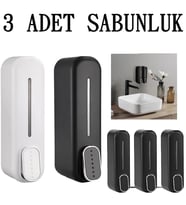 3 ADET Duvara Monte Edilebilir Banyo 350ml Sabunluk Şampuan Sıvı Sabun Şişesi Duşjeli Dağıtıcı