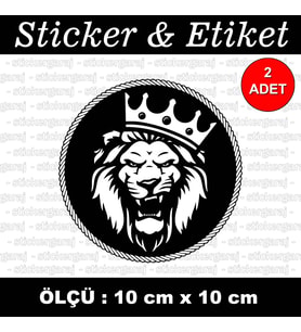 aslan taç hayvan yırtıcı etiket sticker - 2 adet çıkartma araba motosiklet kask atv tablet pc buzdolabı otomobil bilgisayar uyumlu
