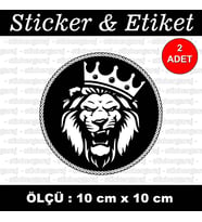 aslan taç hayvan yırtıcı etiket sticker - 2 adet çıkartma araba motosiklet kask atv tablet pc buzdolabı otomobil bilgisayar uyumlu