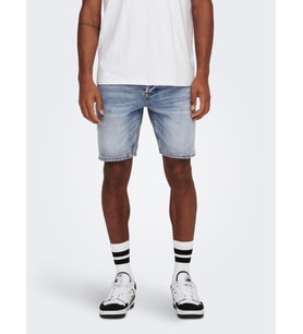 Only & Sons Erkek Kot Şort Denim ONSEDGE L. BLUE -  22024846 (Açık Mavi)