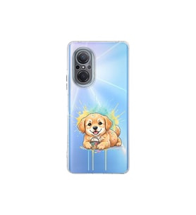 Huawei Nova 9 Se ile Uyumlu Splash Köpek Tasarımlı Şeffaf Silikon Kılıf