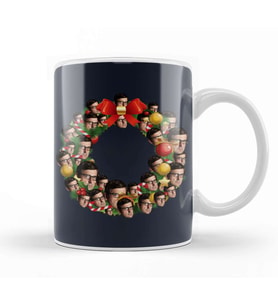 Louis Theroux Christmas Multiface Wreath Kupa Bardak Porselen