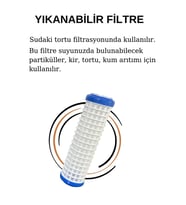 10'' Yıkanabilir Plastik Tortu Su Arıtma Filtresi (Beyaz)