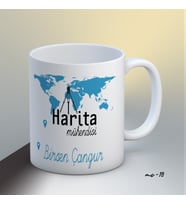 Kişiye Özel Harita Mühendisi Temalı Kupa Bardak