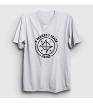 Presmono Unisex Beyaz 8 Makes 1 Team Ateez T-Shirt 430253tt (Beyaz)