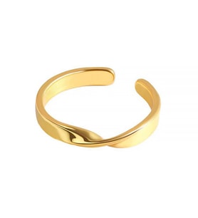 Chavin 3 mm. Çelik Ayarlanabilir Gold Bayan Yüzük eu83sr