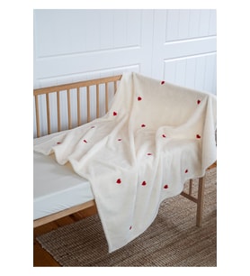 Wellsoft Peluş 100x110 Ekru Nakışlı Bebek Battaniyesi