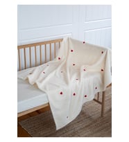 Wellsoft Peluş 100x110 Ekru Nakışlı Bebek Battaniyesi