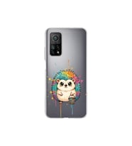 Xiaomi Mi 10 T ile Uyumlu Splash Kirpi Tasarımlı Şeffaf Silikon Kılıf