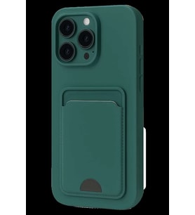 iPhone 16 Pro Max Kılıf Kelvin Kartvizitli Silikon - Koyu Yeşil