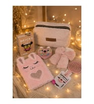 Doğum Günü, Özel Gün, Yeni İş, Yeni Ev Hediyesi Teddy Kumaş Kalemlik, Peluş Defter, Saç Fırçası ve Toka Seti