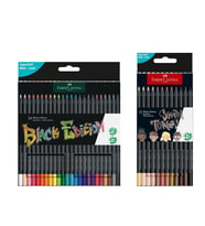 Faber Castell Black Edition 24 Renk Kuru Boya ve 12 Renk Skin Tones İkisi Birarada Set