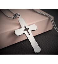 Voyageaccessory Paslanmaz -Kararmaz Çelik Haç Kolye / 70 cm Zincirli