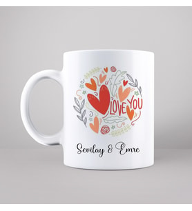 Love Aşk Sevgili Tasarımlı Kupa Kişiye Özel
